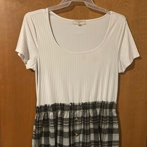 Schoolgirl/Teacher White Top & Plaid Skirt Dress